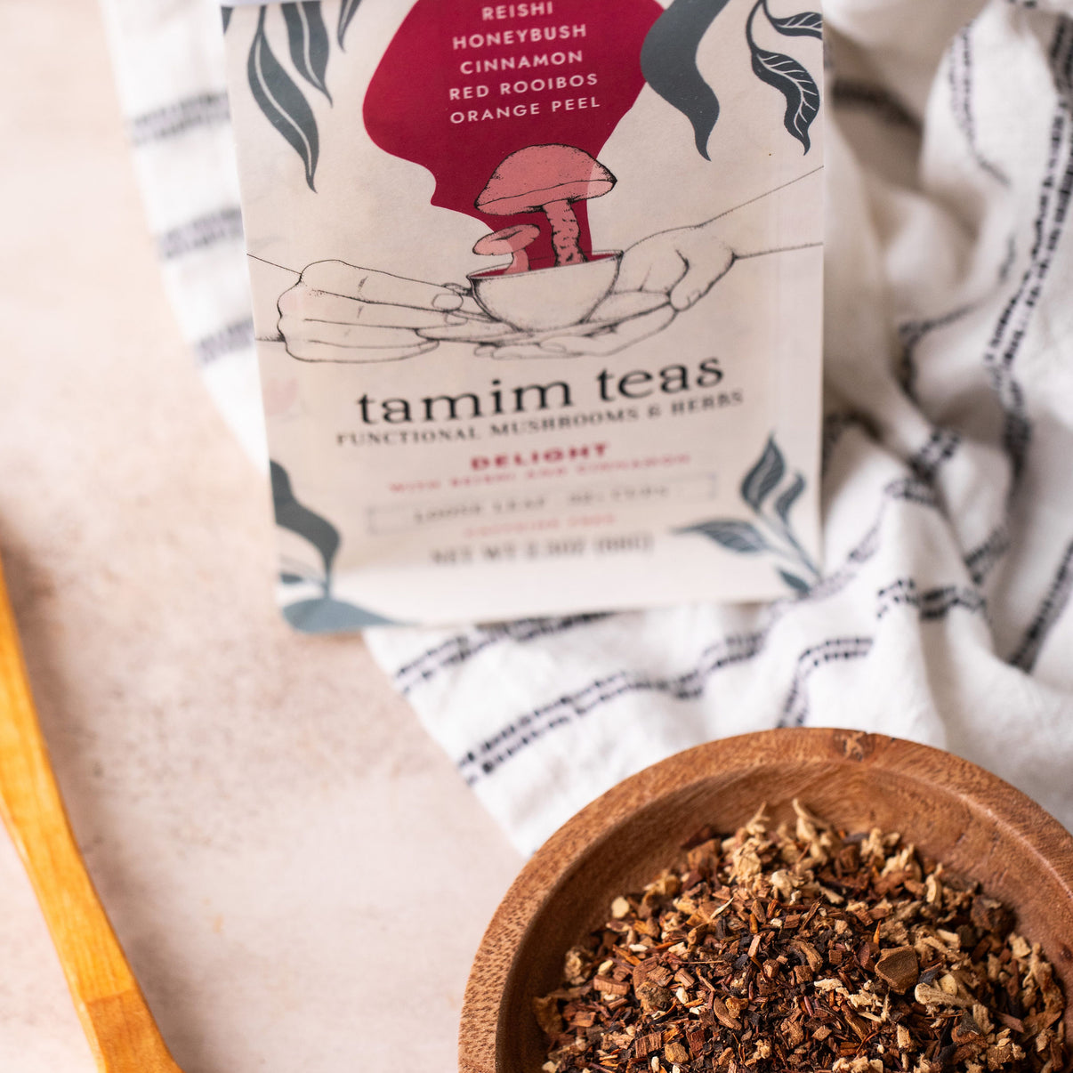 Delight Reishi Mushroom Tea with Cinnamon and Honeybush Tamim Teas