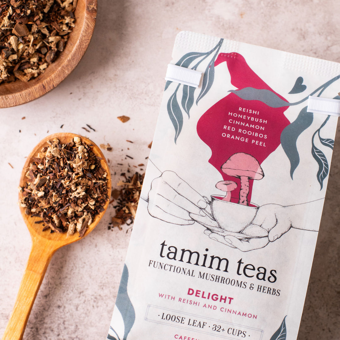 Delight Reishi Mushroom Tea with Cinnamon and Honeybush Tamim Teas