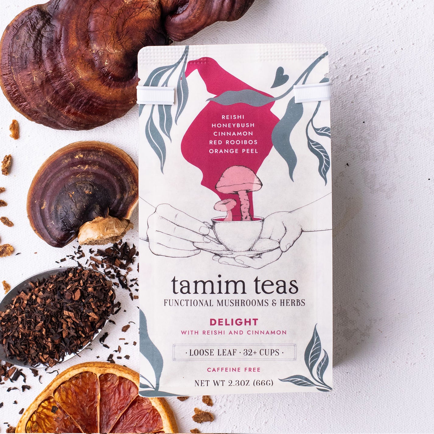 Delight Reishi Mushroom Tea with Cinnamon and Honeybush Tamim Teas